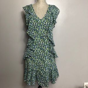 Michael Kors Wildflower Cascade Ruffle Dress